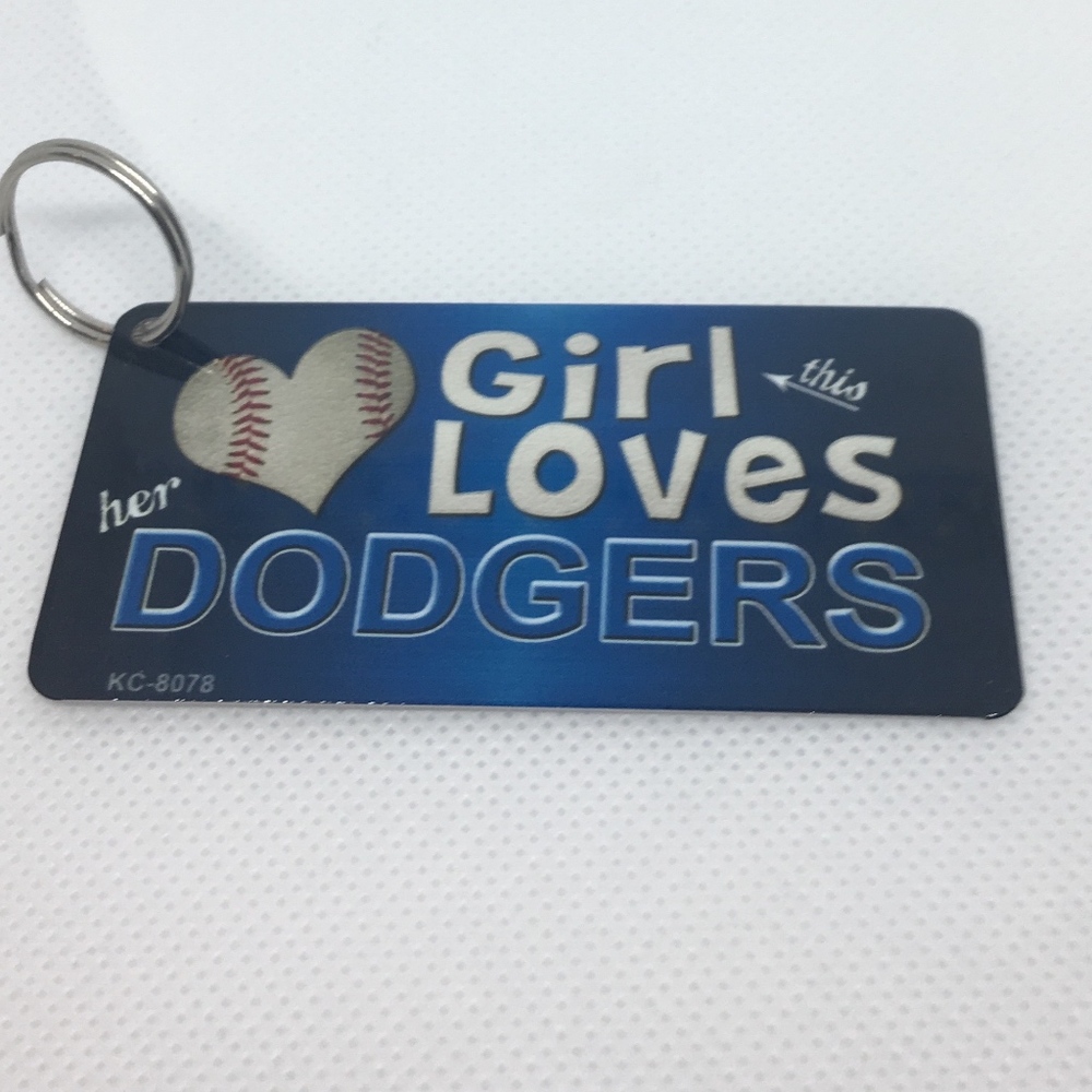 This Girl Loves her Dodgers Novelty Key Chain